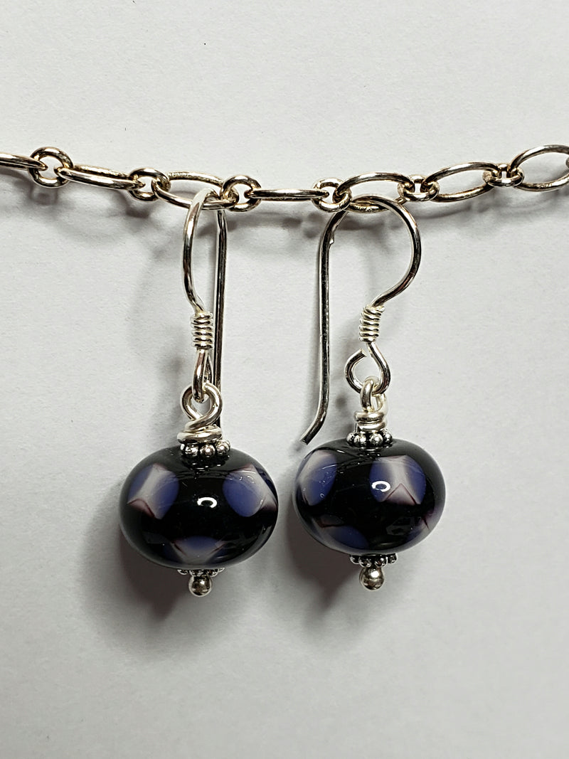 Ink Blue Bead Earrings