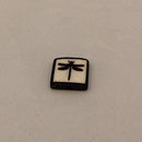 Bone Bead - Tile Black Dragonfly