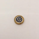Bone Bead - Coin Black Swirl