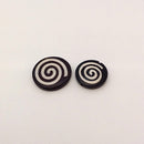 Bone Bead - Coin White Swirl