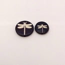 Bone Bead - Coin White Dragonfly