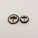 Bone Bead - Coin Black Dragonfly