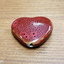 Ceramic Heart Bead - Vertical hole 25mm x 28mm