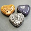 Ceramic Heart Bead - Horizontal top hole 25mm x 28mm