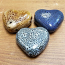 Ceramic Heart Bead - Horizontal top hole 25mm x 28mm