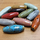 Ceramic Long Barrel Bead - 38mm x 13mm