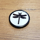 Bone Bead - Coin Black Dragonfly