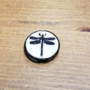 Bone Bead - Coin Black Dragonfly