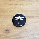 Bone Bead - Coin White Dragonfly