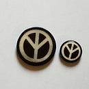 Bone Bead - Coin White Peace Sign