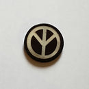 Bone Bead - Coin White Peace Sign
