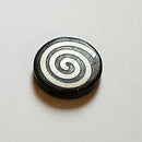 Bone Bead - Coin White Swirl