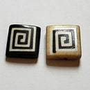 Bone Bead - Tile Square Swirl