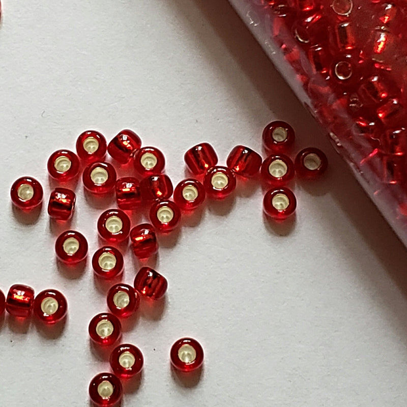 Seed Beads - 8/0 Silver/Gilt Lined